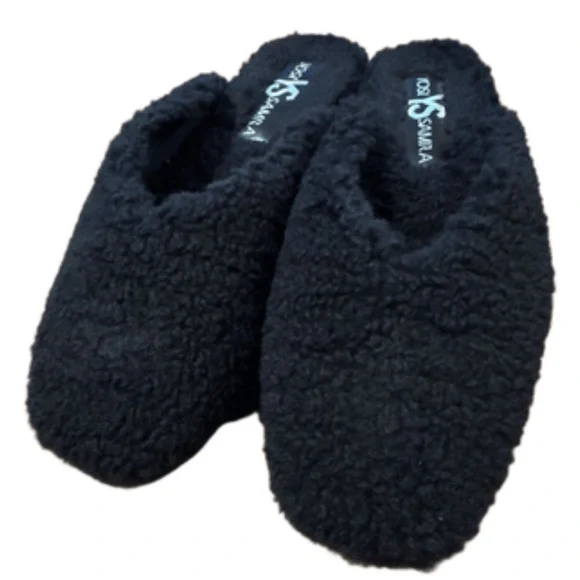 Yosi Samra Jessy Faux Shearling Mule Black Fuzzy Slippers - Picture 10 of 14